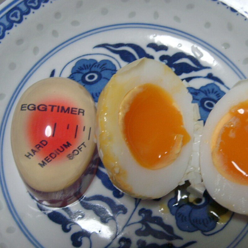 1PC kitchen tools Egg Timer Resin Material Perfect Boiled Changing Eggs By Temperature Kitchen Helper Egg Timer Red Timer Tools