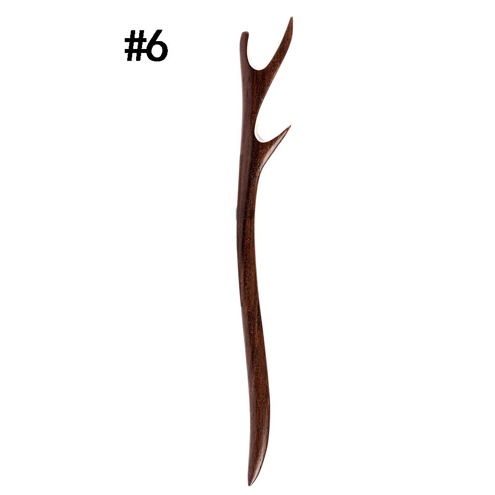 1Pcs Retro Haar Chopstick Vrouwen Onzichtbare Haar Pin Vintage Handgemaakte Gesneden Hout Haarspelden Hair Styling Tool Accessoires Chic: 06