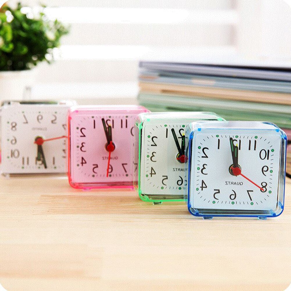 Square Cute Alarm Clock Household Bedroom Bedside Office Mini Alarm Clocks Electronic Gadgets Cool Student Kids Alarm Clock