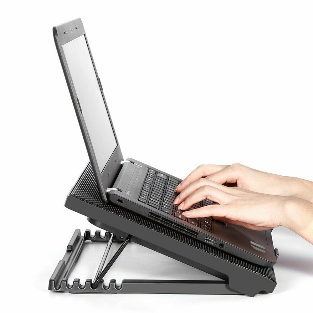 Laptop Cooling Cooler Pad Stand 5 Fan 2 USB Computer Mat for 11"-17" Notebook