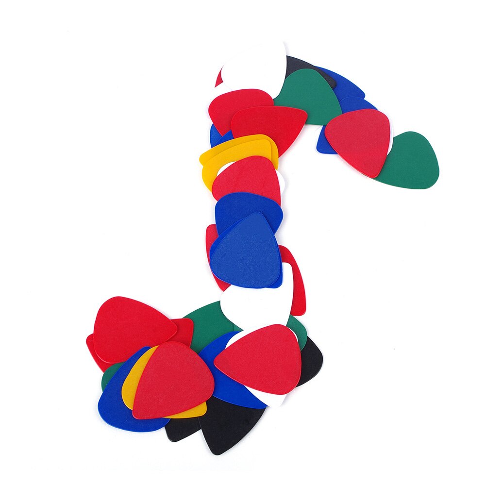 100pcs Musical Instrument Bass Ukulele Crisp Tone Non Slip 0.42mm Thickness Plectrum Guitar Pick Plastic Mix Color Heart Shape