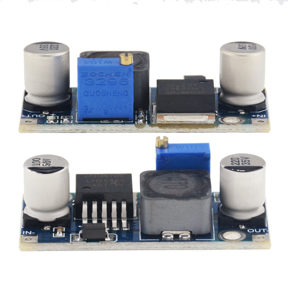 1 pces lm2596s DC-DC step-down módulo de alimentação 3a ajustável step-down módulo lm2596 regulador de tensão 1.5-35 v