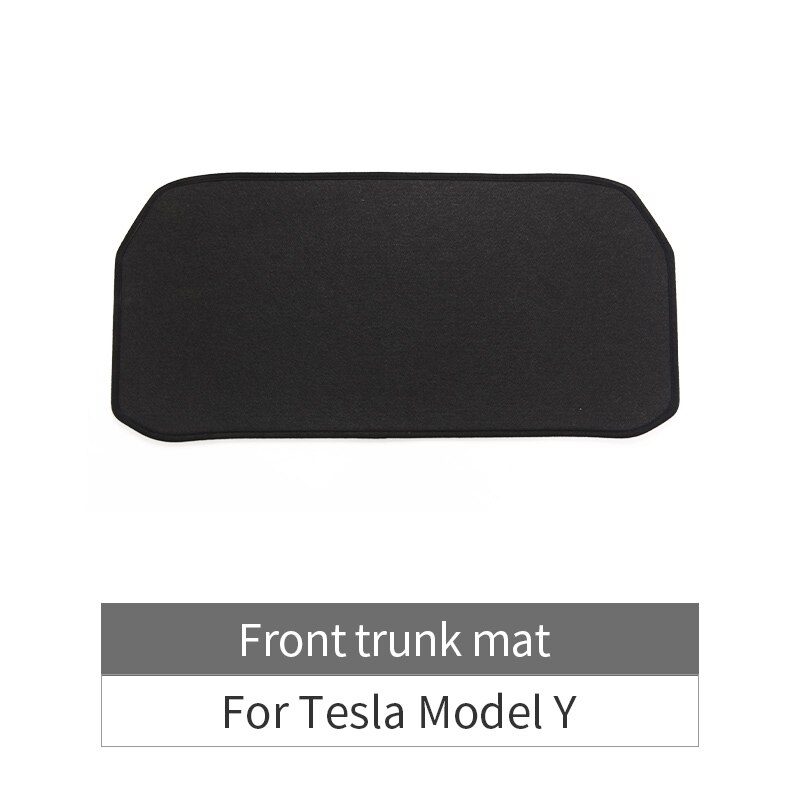Voor Tesla Model Y Kofferbak Mat Zachte Flanellen Stofdicht Auto Voor & Achter Cargo Tray Kofferbak Beschermende Pads: Front trunk mat