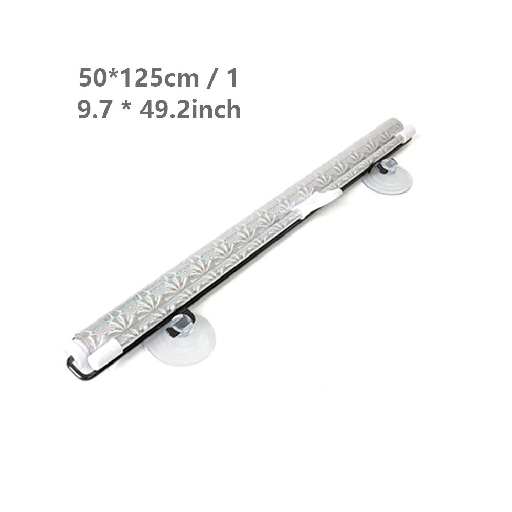 1Pc PVC Universal Car Front Windshield Retractable Sun Shade Heat Insulation Curtain Retractable Cover Sun-proof Block: Sliver 50x125cm