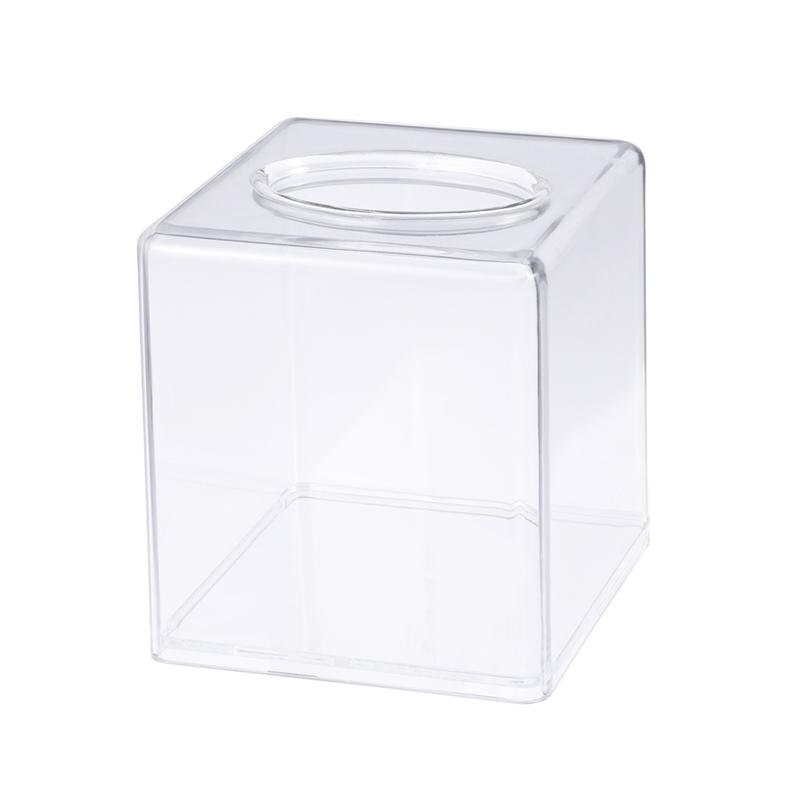 Acrylic Square Tissue Case Transparent Tissue Holder Paper Storage Box Craft Home Supplies
