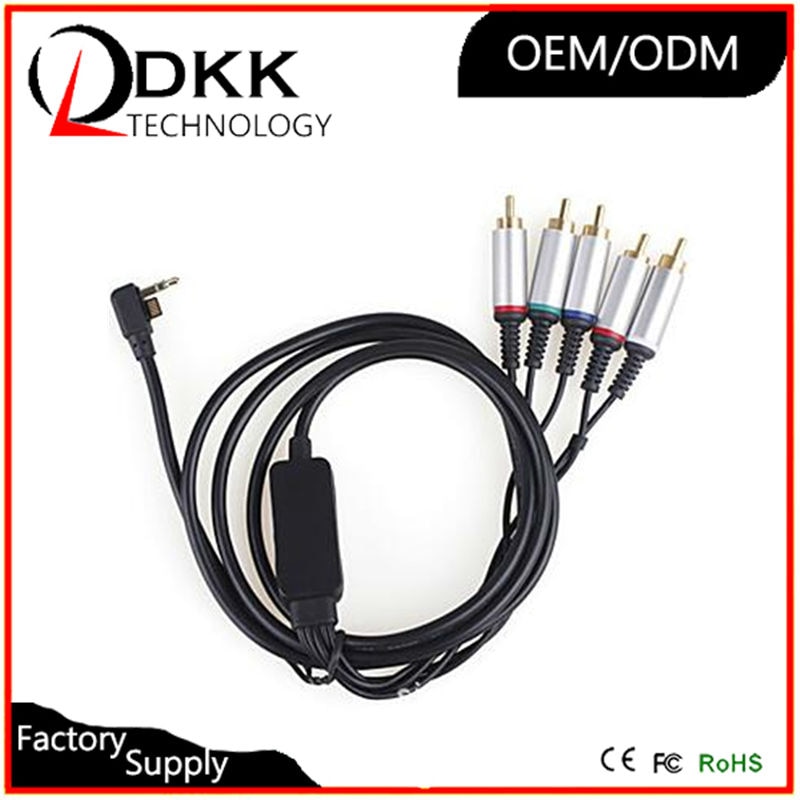 For PSP 3000 2000 TV Out cable 1.8M Five connectors AV cable support playing games watch video movies