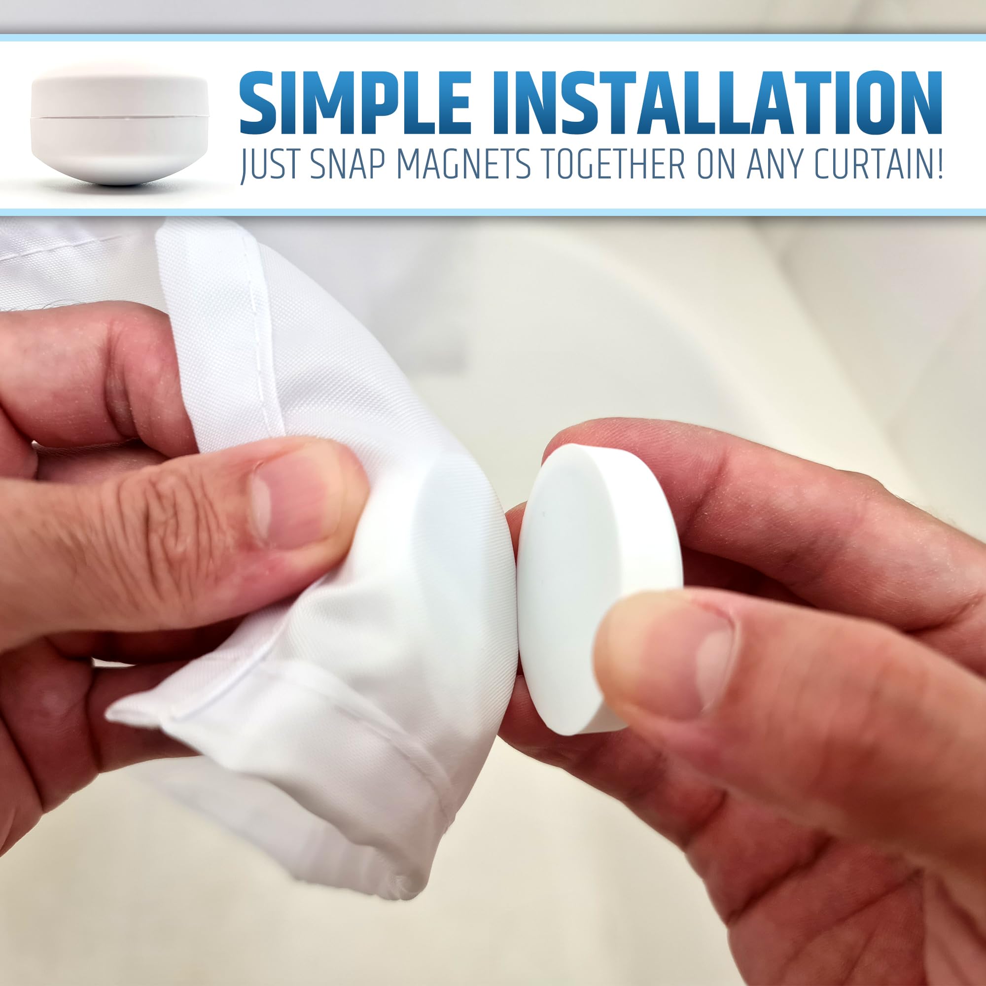 Pesi magnetici per tende da doccia per un'esperienza bagno senza spruzzi - 360 ° Avvolto in silicone - non arruggerà mai - Magneti pesanti