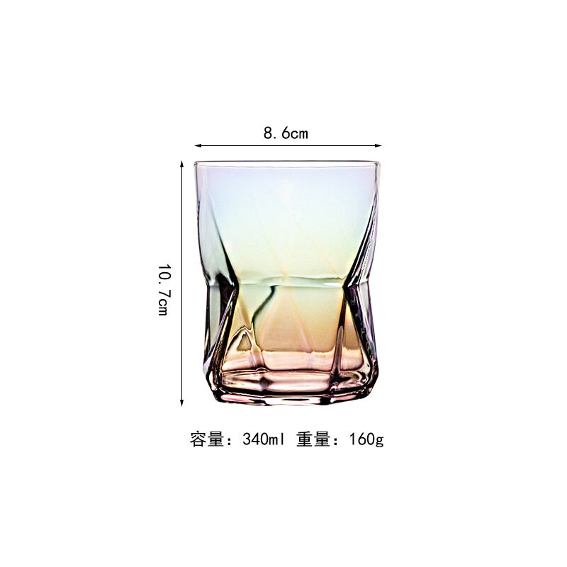 Nordisk whisky geometrisk kopp hushålls snapsglaskopp färgglad juice vinkopp genomskinlig mugg whisky ölglas gafas verre