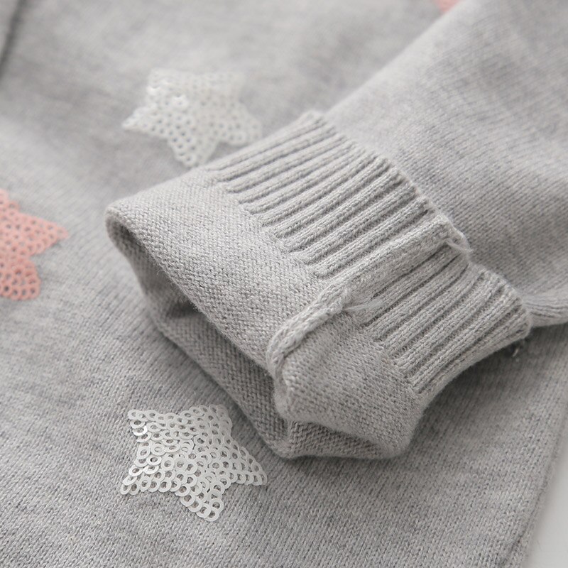 Spring grils stjerner print strik cardigan tøj børnetøj børnetøj frakke sweater pige børn cardigan v-hals afslappet