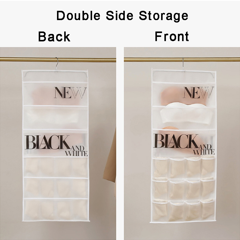 Organizador colgante para ropa interior, bolsa de almacenamiento plegable para armario, calcetines, sujetador, percha para el hogar