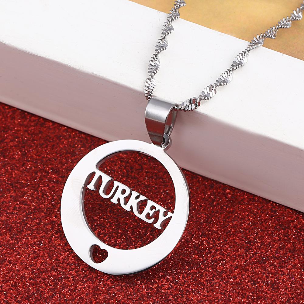 Rvs Turkije Brief Hanger Kettingen Ronde Turkse Sieraden