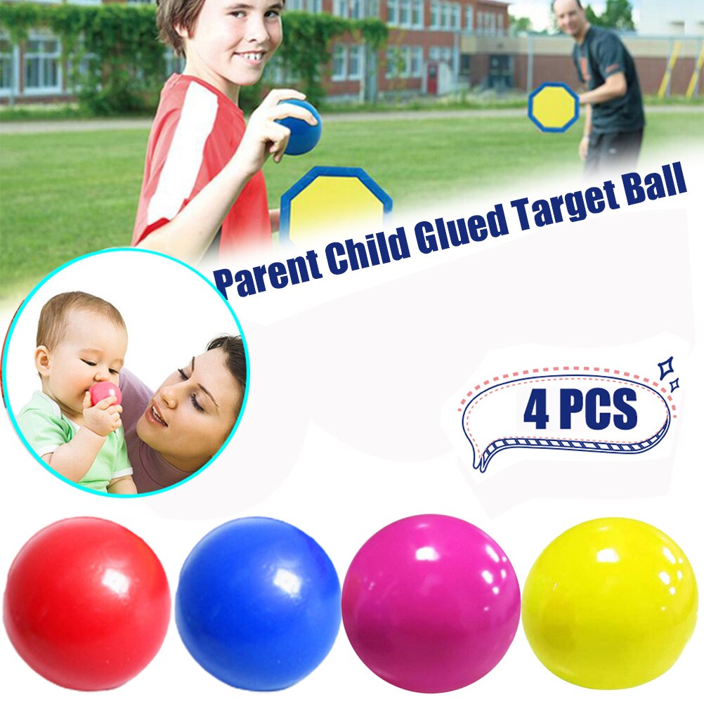 4 pezzi di sfere appiccicose da parete giocattoli di decompressione palline per bambini adulti: 4pcs 4.5cm