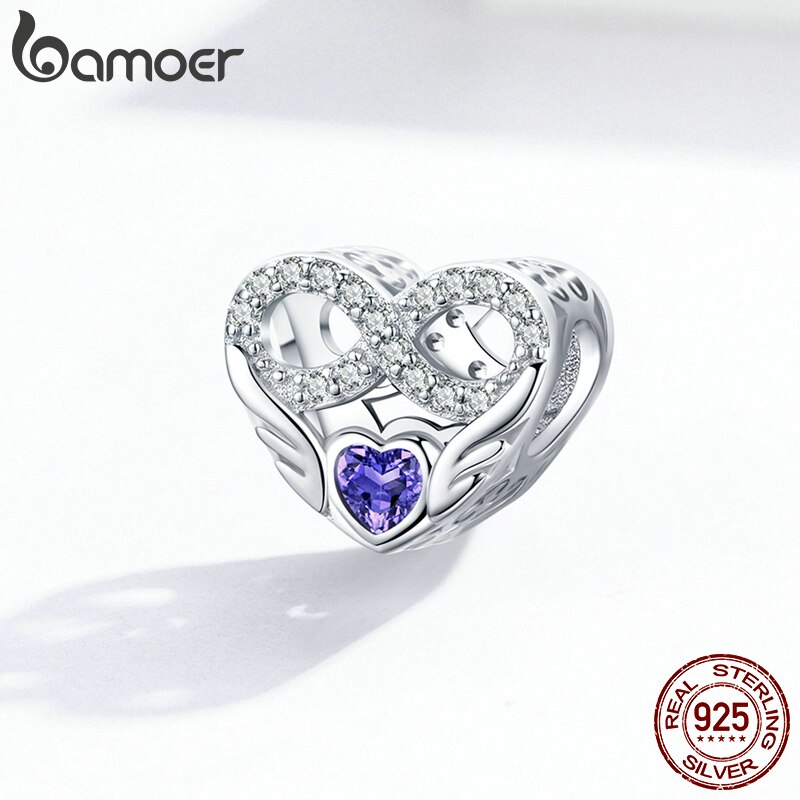 Bamoer prata 925 a céu aberto coração-forma charme para mulheres originais pulseira & pulseira amante presentes moda jóias acessórios bsc161