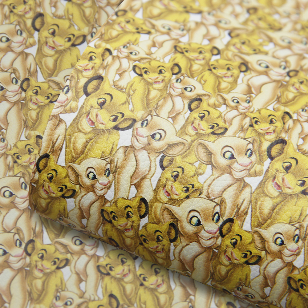 20*34cm Cartoon Princess Printed Lychee Faux Leather Artificial Synthetic Leather Fabric Vinyl Sewing DIY Bows Material,1Yc9596: 1077227036