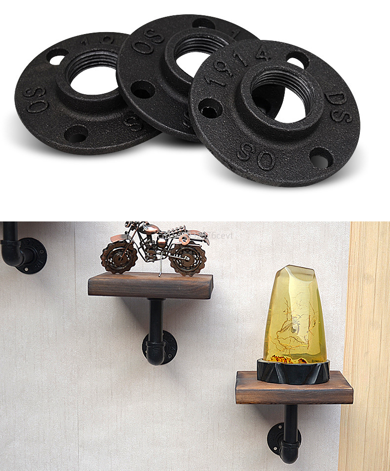 Flange Piece Hardware Tool 5pcs Iron Pipe Fittings Wall Mount Floor Antique DN15 Cast Iron Flanges Gietijzeren Buisleidingen