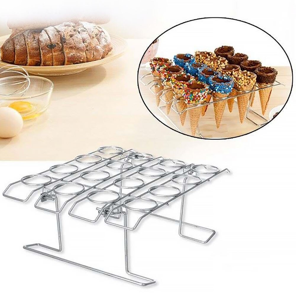 Cupcake Ice Cream Cone Holder Tray DIY Cake Display Baking Rack Desktop Stand Cooling