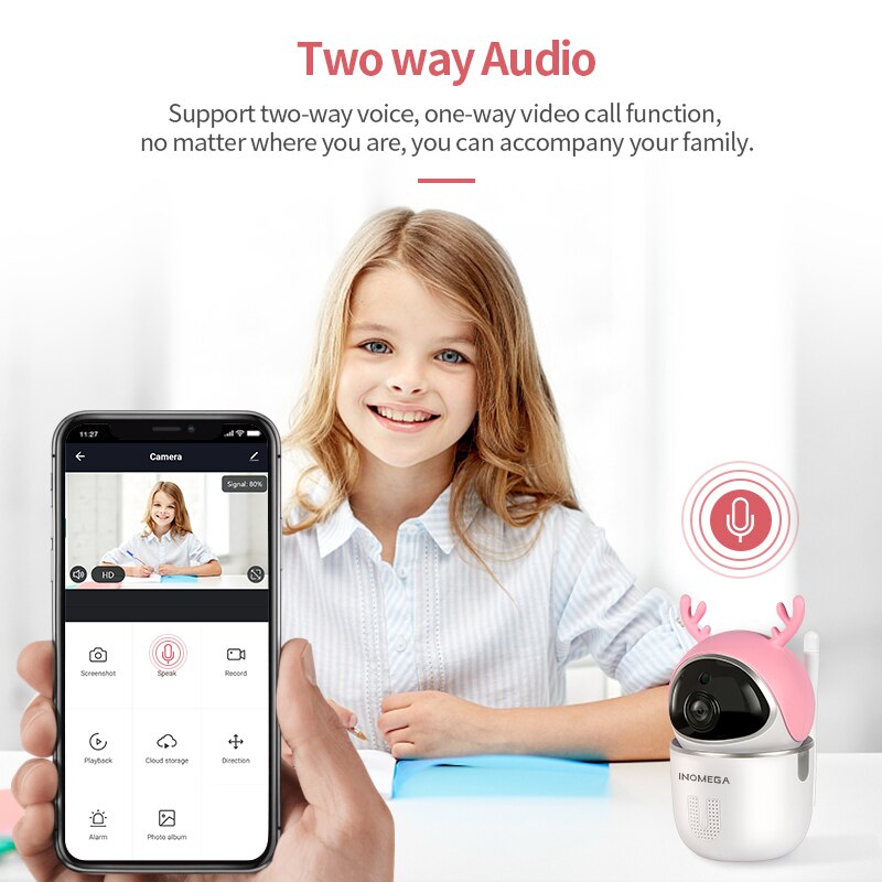 INQMEGA – caméra de vidéosurveillance réseau WiFi sans fil, 4mp, avec suivi automatique, moniteur de sécurité à domicile, mignon et