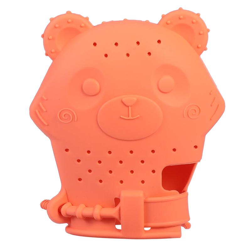 1Pc Baby Siliconen Bijtring Handschoen Mitten Baby Gum Veilig Natuurlijke Tandjes Slijpen Handschoen Helpen Baby Tandvlees Massage: Oranje