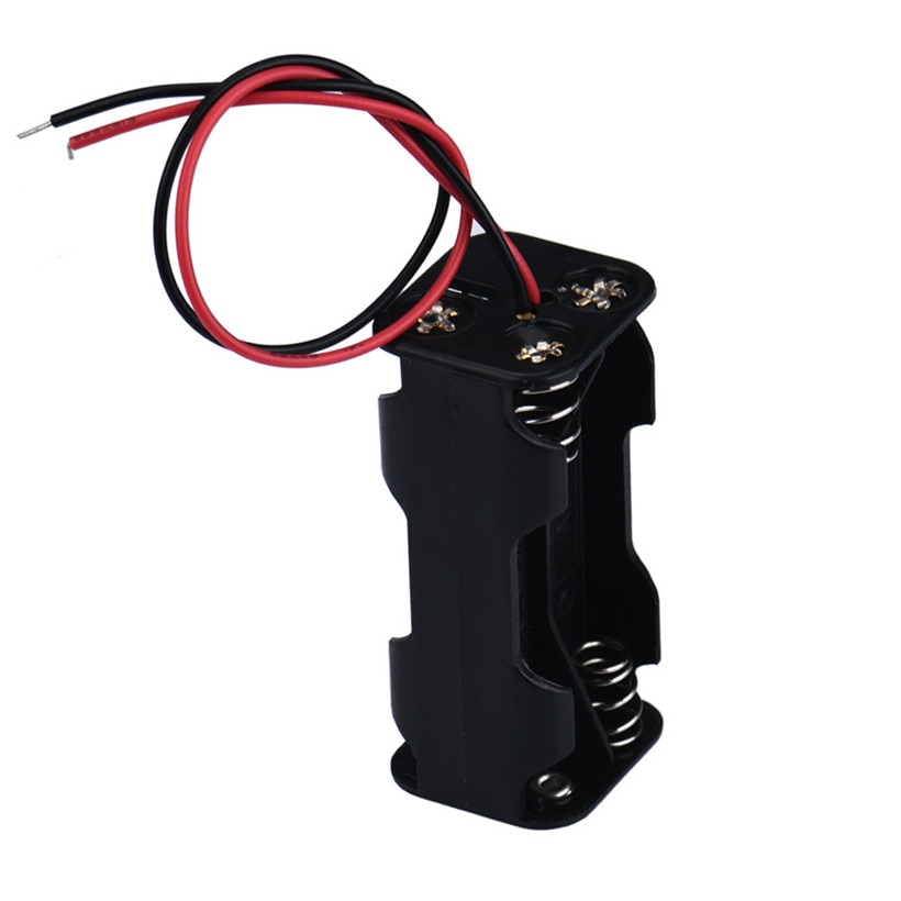 2-slot 4 x AAA Battery Back To Back Holder Case Box With Wire Leads 0814