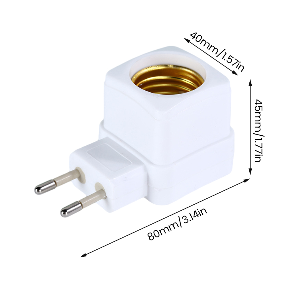 1 Pcs E27 LED Light Lamp Bulbs Socket Base Holder EU Plug Adapter ON/OFF Switch White