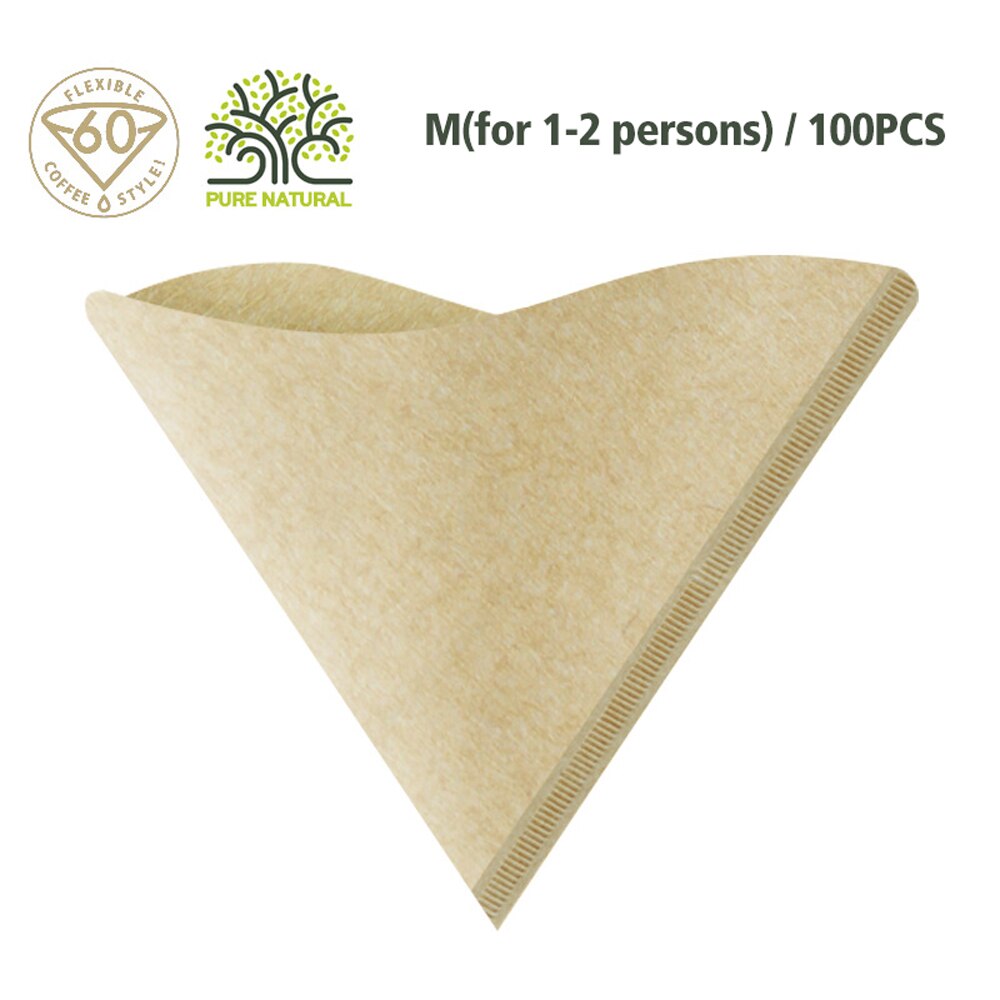 Stainless Steel Coffee Filter Holder Reusable Coffee Filters Dripper v60 Drip Coffee Baskets Wooden Drip Paper Espresso Coffee: for 1-2 person