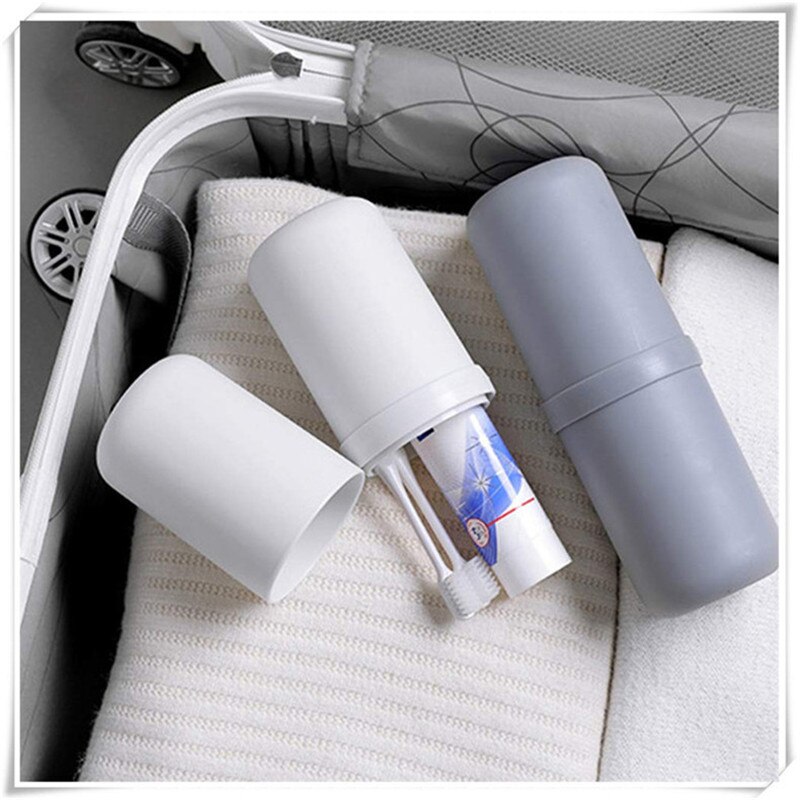 Wall Mounted Plastic Toothbrush Cup Portable Cup Cover For Toothpaste Toothbrush Box Drain Dispenser Holder Bathroom Accessories