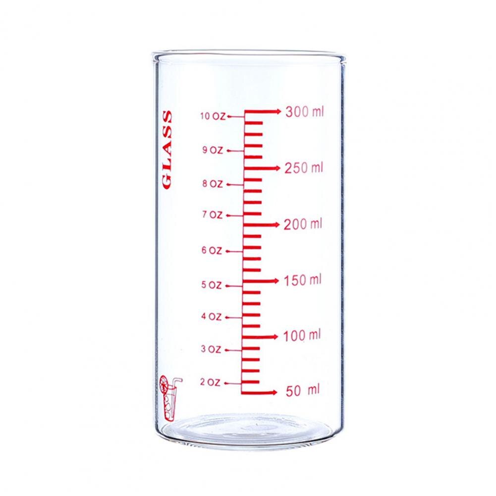 Maatbeker Afgestudeerd Transparant Hittebestendig Glas Melk Water Clear Schaal Tonen Food Grade Apparaat Container: Rood