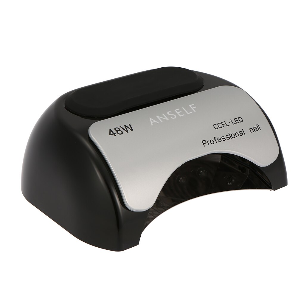 Anself 48W LED CCFL lámpara de uñas Gel secador de uñas máquina de curado uña Gel curado 110-240V herramienta de Arte de uñas EU US Plug: Black EU