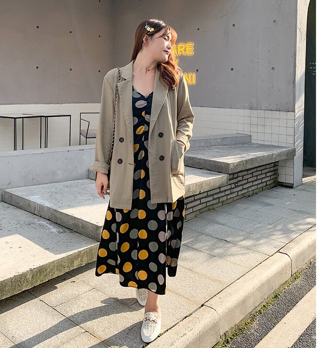 Women suits Spring Autumn Plus size 4XL Sets Female Suit Jacket & Suspender Dress Two-Piece Suit Casual Sets: 4XL