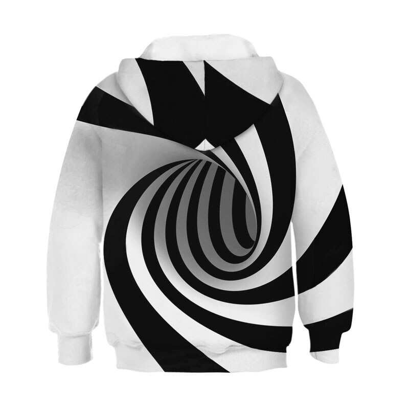 Spring Fall Teen Boy Girl 3D Artist Sweatshirt Cloth Kid Hooded Striped Print Casual Hooded Child Clothes 10 11 12 Year