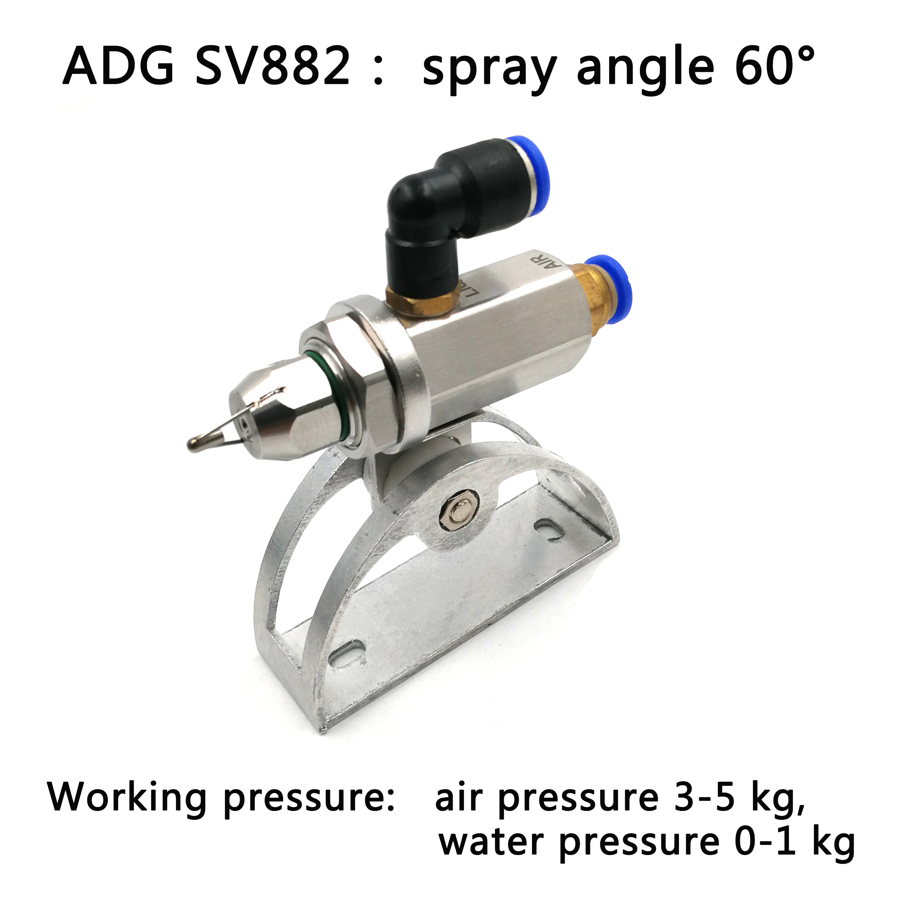 Air Atomizer Spray Nozzle, Ultrasonic Dry Fog, Super Fine Mist Atomizing, Dust Removal, SS304 Stainless Steel,: Orange