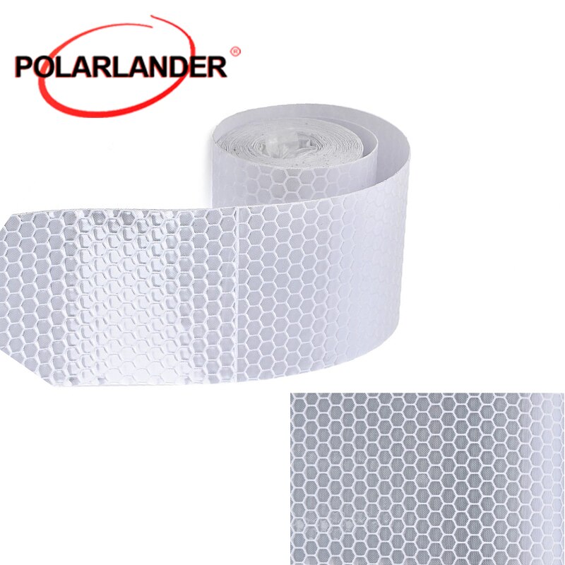 Pegatinas de cinta de advertencia para coche, Material reflectante de seguridad y protección, resistencia al agua, rollo de película, color blanco plateado, 5CM x 3M, 1 unidad