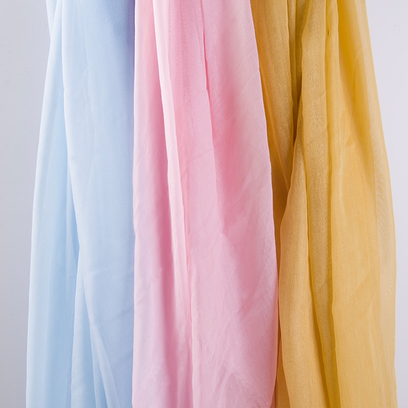 Polyester chiffon stoff solid mykt for kvinne skjerf i sommer flerfarget  w300007