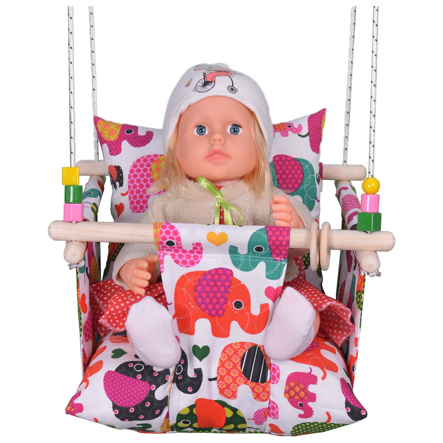 Seizoen Unisex Baby Schommel Hangmat Baby Patio Scenic Houten Kind Katoen Olifant Stof Linnen Stof Thuis Type Olifant Patroon hangmat