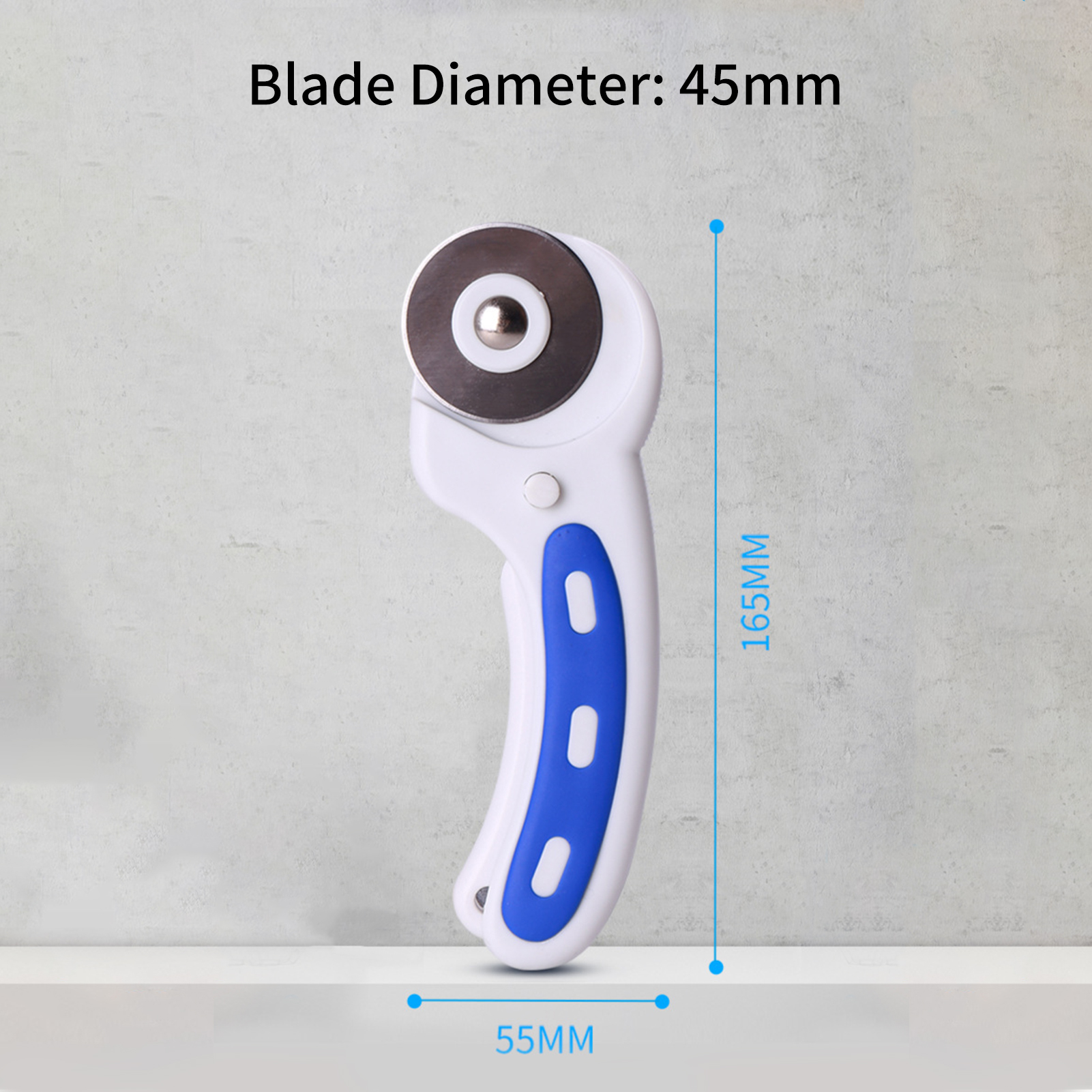 Kw-Trio Rotary Cutter 3in1 Snijmachine Met 3Pcs 45Mm Vervanging Blades Ergonomische Rubberen Handvat Rolling Cutter veiligheidsslot