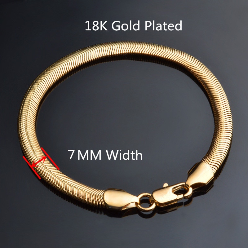 CH-520 Golden Snake Bracelet for Men Women Gold Chain Stainless Steel Mens Bracelets Jewelry