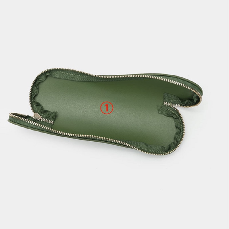 Astuccio per matite in pelle PU di moda con cerniera piccola custodia per trucco sottile porta penne sottile portamonete