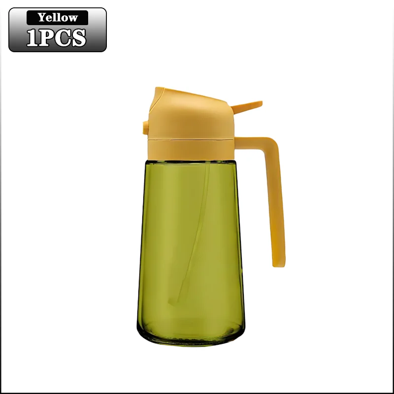 Pulverizador de aceite de vidrio oscuro 2 en 1, dispensador de aceite de oliva, pulverizador de aceite negro a prueba de luz para cocinar ensaladas y barbacoas, herramientas para barbacoa: múltiple