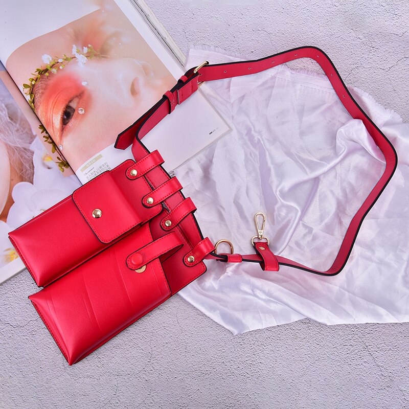 Women Waist Bag Leather Waist Belt Bag Crossbody Chest Bags Girl Fanny Pack Small Phone Pack Shoulder Strap Packs