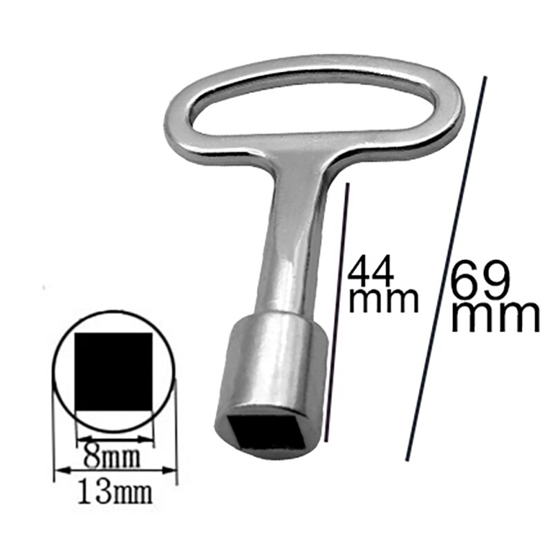 1PCS HSR/Metro Trains Triangle Key Lock Elevator Door Key Multifunction Electric Cabinet keys Universal Cross Key Trash Bin Key: Size S