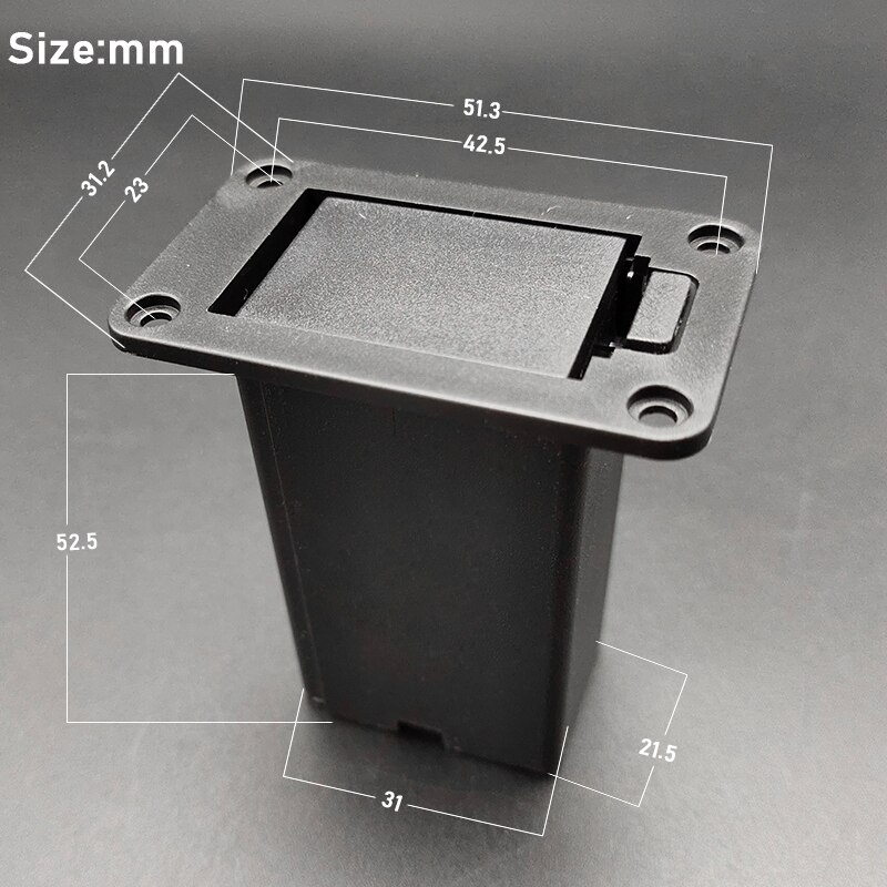 9V Battery Black Holder Case Box Compartment Cover Guitar Bass Pickup for Guitar Replacement: F