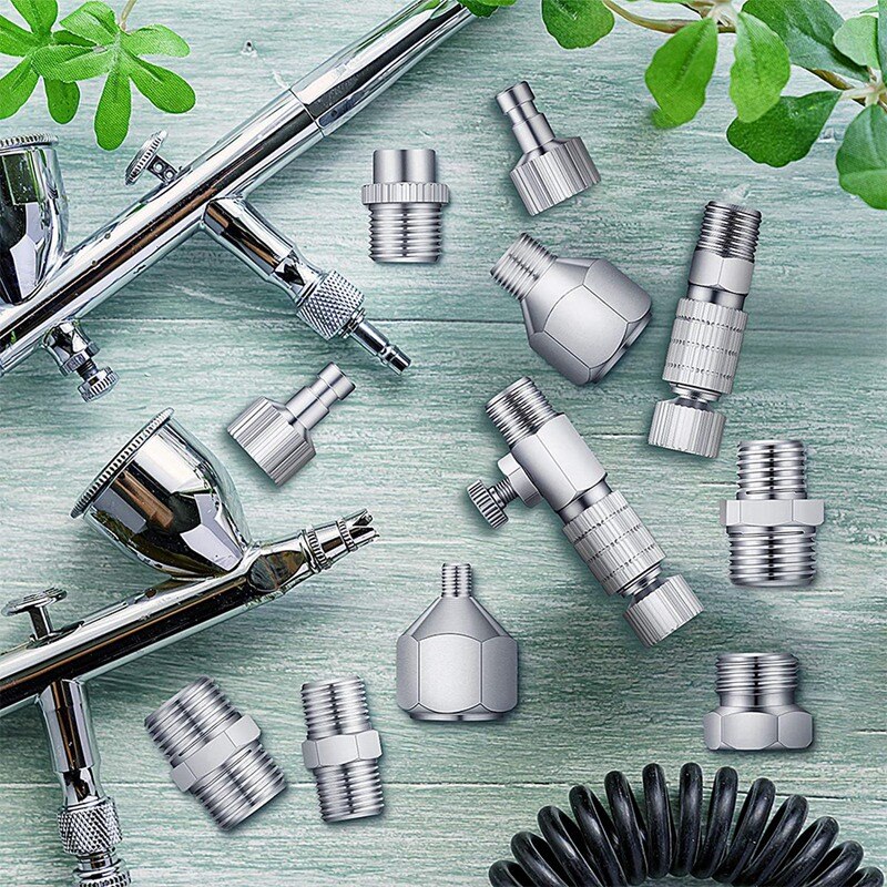 15Pcs Airbrush Adapter Set Airbrush Snelkoppeling Disconnect Adapter Kit Fitting Connector Set Vrouwelijke Connector