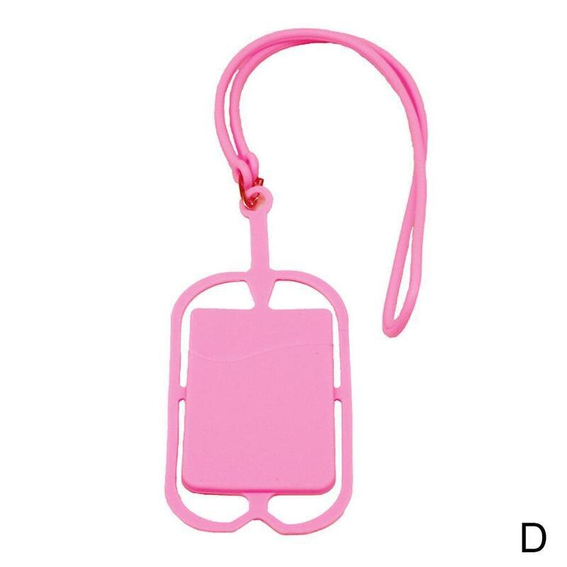 DIY Mobile Phone Silicone Lanyard Belt Neck Bracelet Sets Clip Necklace Card W5I4: D