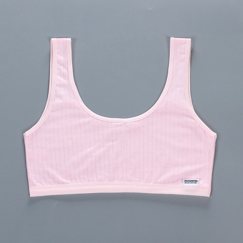 Meisje Beha Tiener Crop Top Ondergoed Vest Racerback Puberteit Sport Training Bras Brief Streetwear Tube Top Jaar 8-14Y 13: Roze