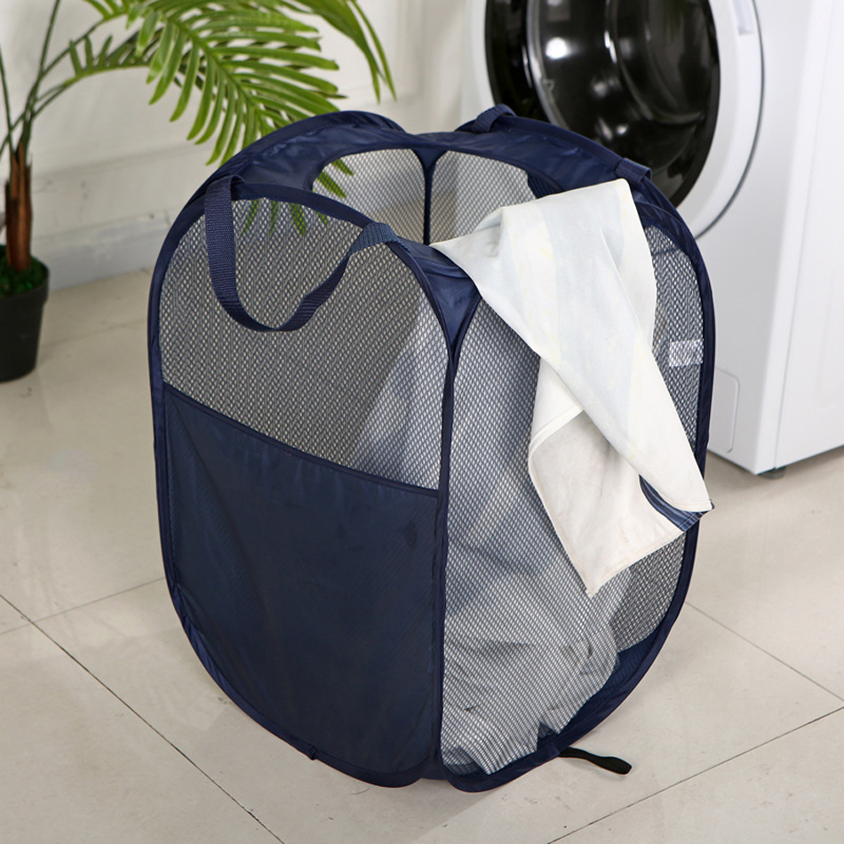 Large Pop-Up Laundry Hamper Collapsible Laundry Baskets With Durable Handles/Side Pocket for Dorm Bedroom Bathroom Laundry Room: 2PCS / Blue