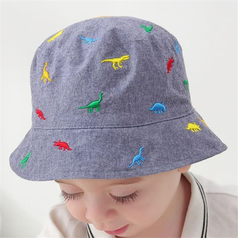 Boné de vaqueiro infantil, boné da moda para bebês, com estampa de dinossauro, chapéu de sol para meninos, verão e outono