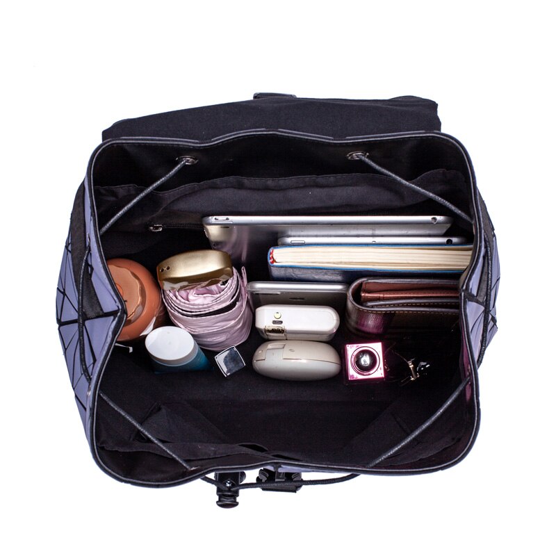 Vrouwen Rugzak School Holografische Dames Geometrische Lichtgevende Rugzak Schooltassen Voor Tienermeisjes Purse Mochila