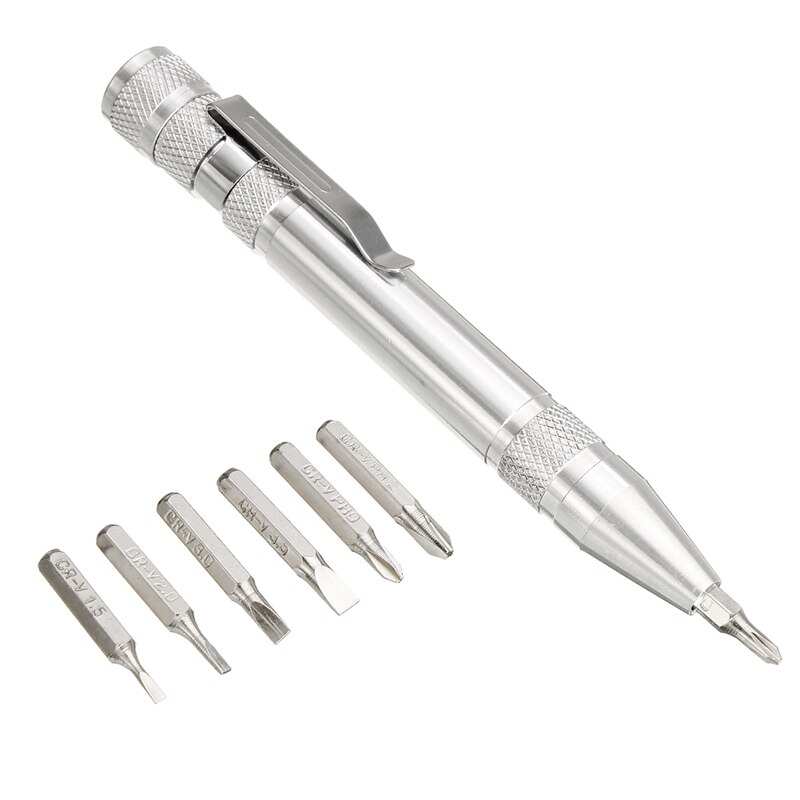 DANIU Drie Kleur 8 in 1 Pen Stijl Precisie Pocket Schroevendraaier Bit Set Ingelaste Phillips Schroef voor Draagbare Hand Tool gebruik