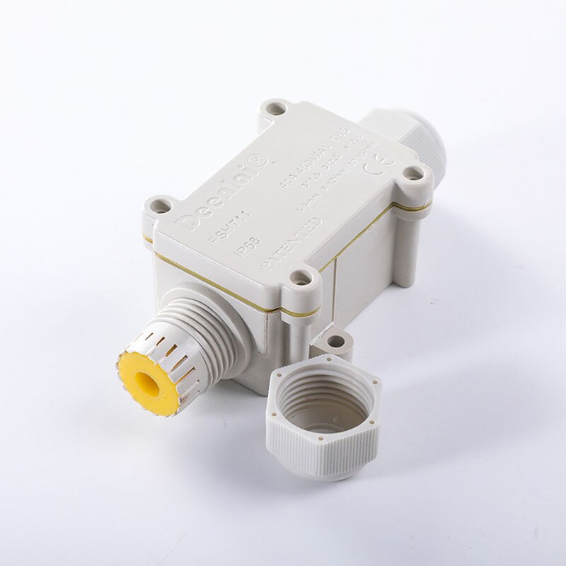 IP68 Waterproof Black Black Transparent Plastic Cable Wire Connector Gland Electrical 2-Cable Junction Box with Terminal: Type 4