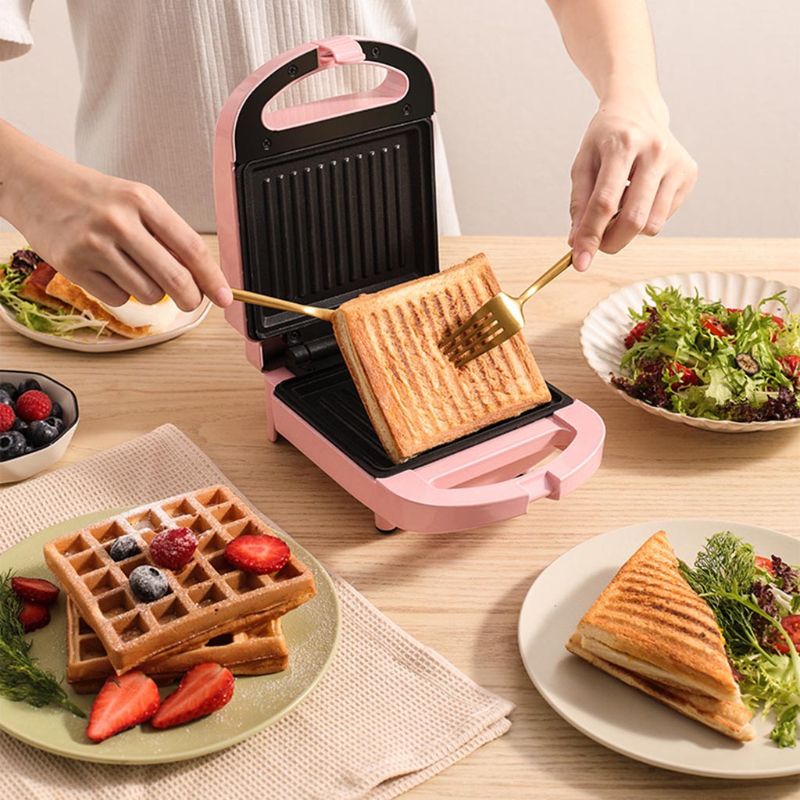 Tragbare Elektrische Dual Waffeln Sandwich Hersteller nicht Stock Multifunktionale Toast Brot Frühstück Maschine 220V